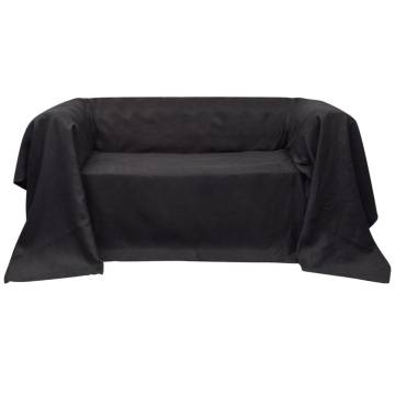 Luxurious Micro-Suede Couch Slipcover Anthracite 270x350 cm