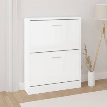 Shoe Cabinet High Gloss White - Stylish Storage Solution