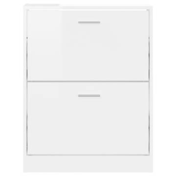 Shoe Cabinet High Gloss White - Stylish Storage Solution