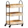 3-Tier Kitchen Trolley - Solid Mango Wood | HipoMarket