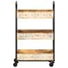 3-Tier Kitchen Trolley - Solid Mango Wood | HipoMarket