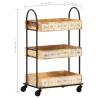 3-Tier Kitchen Trolley - Solid Mango Wood | HipoMarket