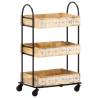 3-Tier Kitchen Trolley - Solid Mango Wood | HipoMarket