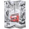 Folding Room Divider 160x170 cm London Bus Black and White Size 160 x 170 cm Number of 1 