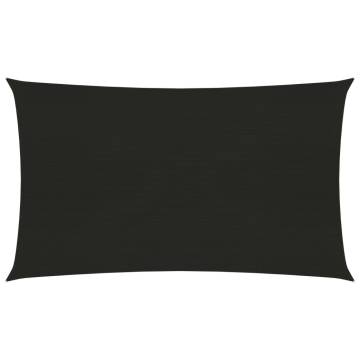 Sunshade Sail 2.5x5 m HDPE Black - UV & Mould Resistant