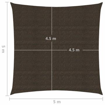 Sunshade Sail 5x5m Brown - UV & Mould Resistant HDPE