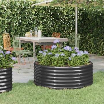 Anthracite Garden Raised Bed - Powder-coated Steel 100x100x36 cm