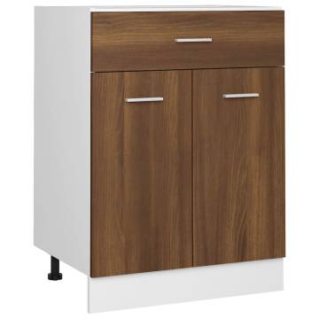 Drawer Bottom Cabinet Brown Oak - 60x46x81.5 cm Engineered Wood