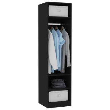 Wardrobe Black 50x50x200 cm | Stylish Engineered Wood Storage