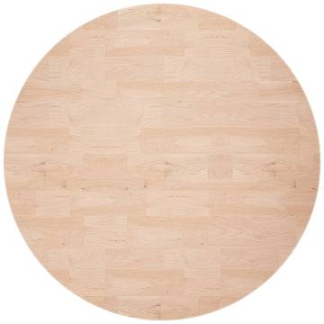 Round Solid Oak Table Top Ø60x4 cm - Untreated Wood