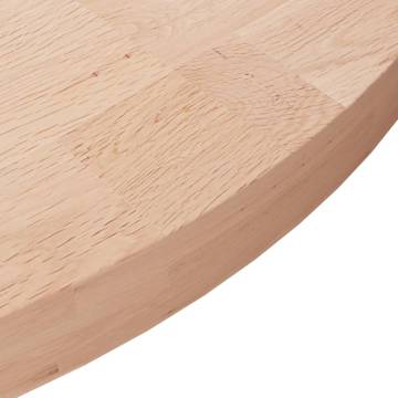 Round Solid Oak Table Top Ø60x4 cm - Untreated Wood