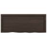 Wall Shelf Dark Brown – Solid Oak Wood, 100x40x(2-4) cm