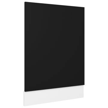 Dishwasher Panel Black 45x3x67 cm - Durable Engineered Wood