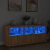 Sideboard with LED Lights Sonoma Oak 162x37x67 cm Colour sonoma oak Quantity in Package 1 