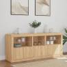 Modern Sideboard with LED Lights - Sonoma Oak 162x37x67 cm