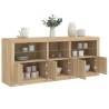 Modern Sideboard with LED Lights - Sonoma Oak 162x37x67 cm