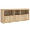 Modern Sideboard with LED Lights - Sonoma Oak 162x37x67 cm