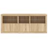 Modern Sideboard with LED Lights - Sonoma Oak 162x37x67 cm