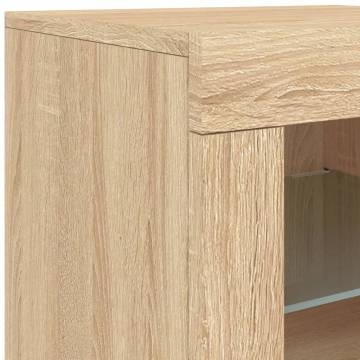 Modern Sideboard with LED Lights - Sonoma Oak 162x37x67 cm