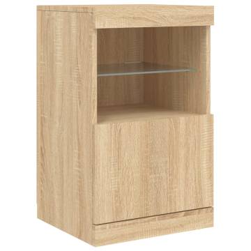 Modern Sideboard with LED Lights - Sonoma Oak 162x37x67 cm