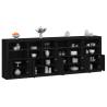 Sideboard with LED Lights Black 283x37x100 cm Colour black Quantity in Package 1 