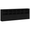 Modern Black Sideboard with LED Lights - 283x37x100 cm