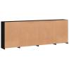 Modern Black Sideboard with LED Lights - 283x37x100 cm