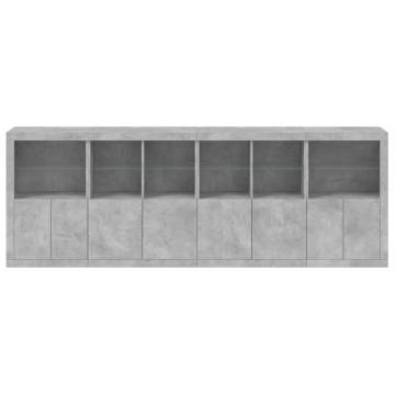 Modern Concrete Grey Sideboard with LED Lights | Hipomarket