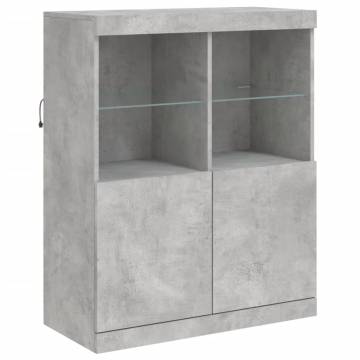 Modern Concrete Grey Sideboard with LED Lights | Hipomarket