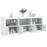 Sideboard with LED Lights White 181.5x37x67 cm Colour white Quantity in Package 1 