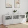 Modern Sideboard with LED Lights - White 181.5x37x67 cm