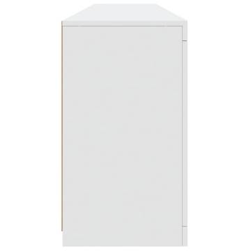 Modern Sideboard with LED Lights - White 181.5x37x67 cm