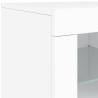 Modern Sideboard with LED Lights - White 181.5x37x67 cm