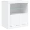 Modern White Sideboard with LED Lights - 283x37x67 cm