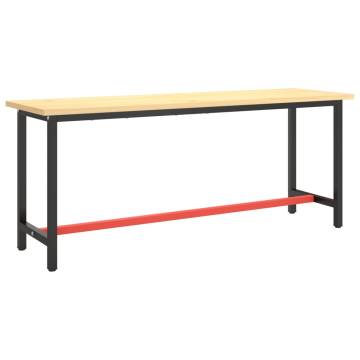 Heavy Duty Work Bench Frame in Matte Black & Red - 190x50 cm