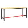 Heavy Duty Work Bench Frame in Matte Black & Red - 190x50 cm