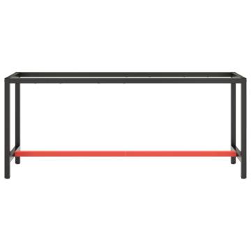 Heavy Duty Work Bench Frame in Matte Black & Red - 190x50 cm