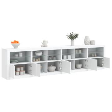 Modern Sideboard with LED Lights - White 283x37x67 cm