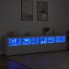 Modern Sideboard with LED Lights - White 283x37x67 cm