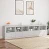 Modern Sideboard with LED Lights - White 283x37x67 cm