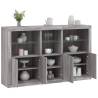 Sideboard with LED Lights Grey Sonoma 162x37x100 cm Colour grey sonoma Quantity in Package 1 