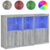 Modern Sideboard with LED Lights - Grey Sonoma 162x37x100 cm