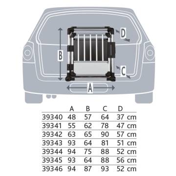 TRIXIE Pet Transport Box L Aluminium - Safe & Comfortable Travel