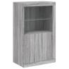 Modern Sideboard with LED Lights - Grey Sonoma 162x37x100 cm