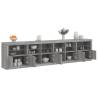 Sideboard with LED Lights Grey Sonoma 283x37x67 cm Colour grey sonoma Quantity in Package 1 