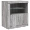 Modern Grey Sonoma Sideboard with LED Lights - 283x37x67cm