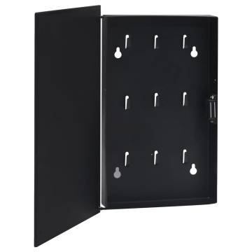 Key Box with Magnetic Board - Black 30x20x5.5 cm | HiPoMarket