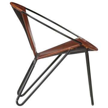 Chair Brown Real Leather - Stylish & Comfortable Design