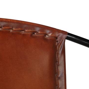 Chair Brown Real Leather - Stylish & Comfortable Design