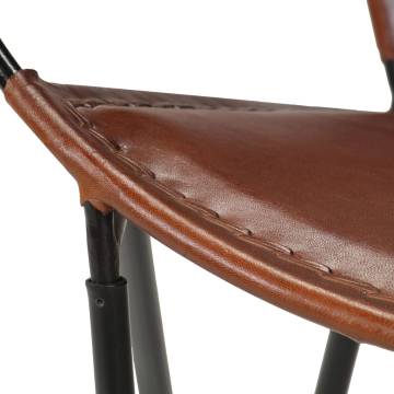 Chair Brown Real Leather - Stylish & Comfortable Design